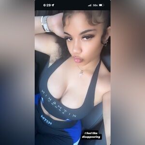 Black and Blue Kith Sports Bra and leggings set